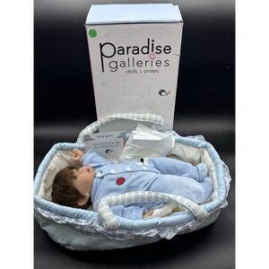 VTG Paradise Galleries Ultra Realistic Baby Boy Doll "Finn and sparky" W/box EUC